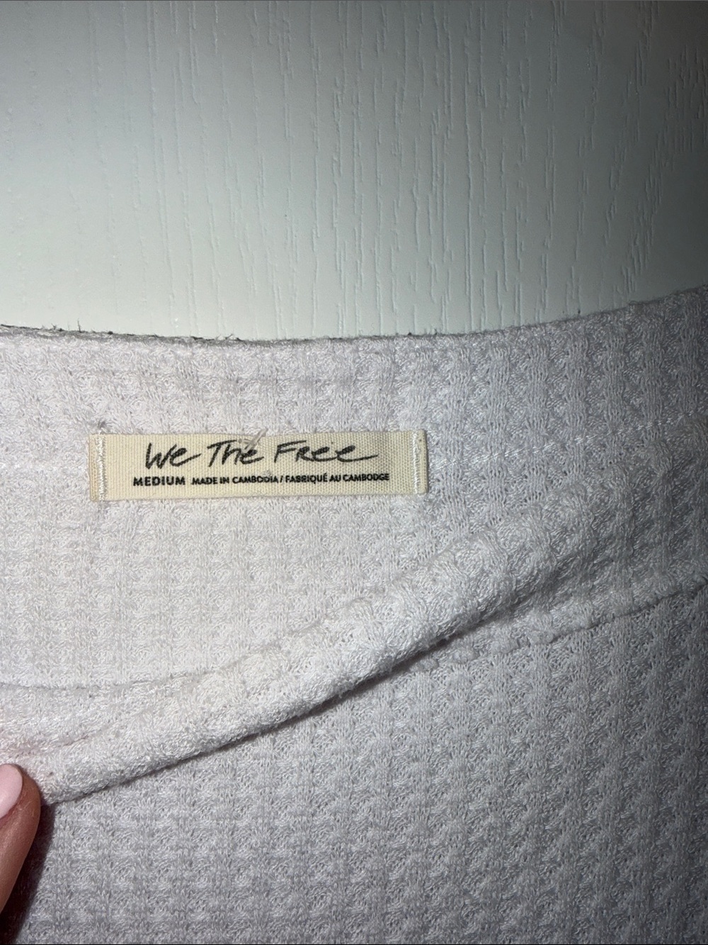 WE THE FREE White Waffle North Shore Thermal Tunic Long Sleeve Top Medium Casual - Picture 5 of 6